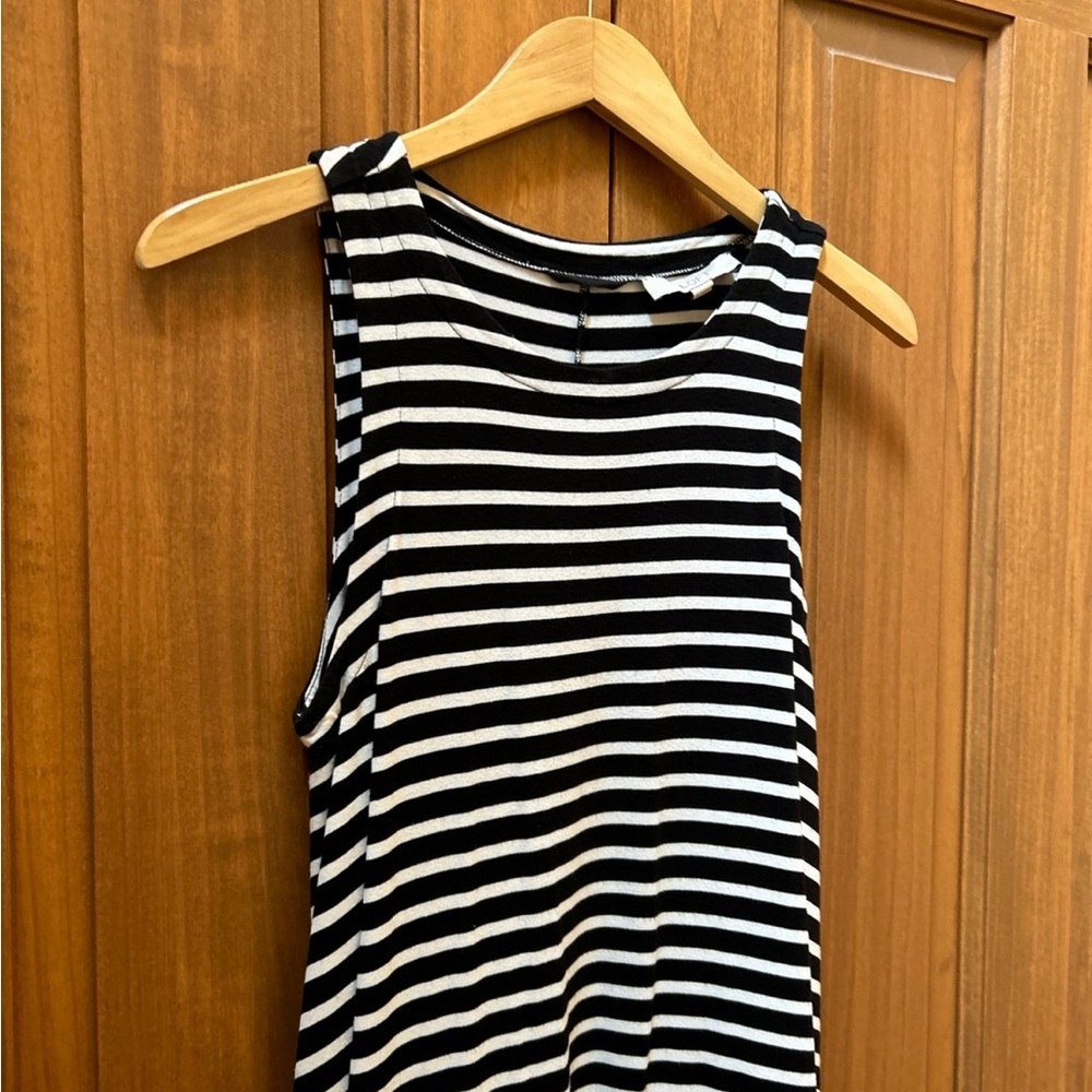 Loft black & white striped dress size medium - Picture 3 of 6
